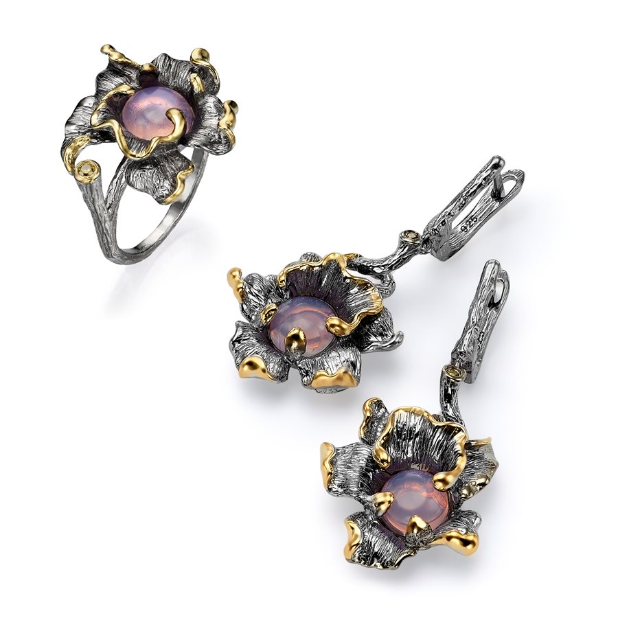 ROSE QUARTZ FLOWER SET