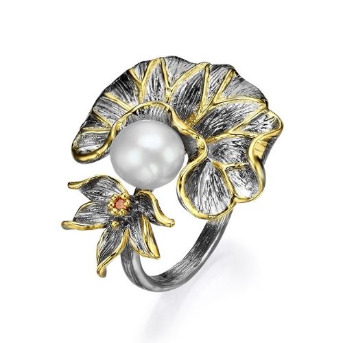 SILVER LILIES RING